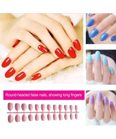 Dajidafu Round Nail Set Fashionable Classic Press-on Fingernails Removable Strong Viscosity Adjustable Solid Manicure Stickers Type 6 - Buy Online on GoSupps.com