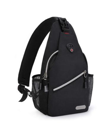MOSISO Mini Sling Backpack,Small Hiking Daypack Travel Outdoor Casual Sports Bag Black