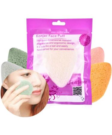 4 Pieces Konjac Facial Sponge Face Exfoliation Cleaning Sponge Natural Exfoliating Puff Scrub for Makeup Removal and Gentle Deep Pore Cleansing - Buy Online on GoSupps.com