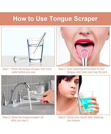 Acwoo Stainless Steel Tongue Cleaner Set - 3 Pieces Rose Gold Tongue Scrapers for Adult Oral Care | Fight Bad Breath & Enhance Oral Hygiene - Buy Online on GoSupps.com