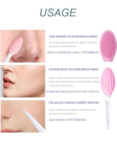 Silicone Exfoliating Lip Brush 4 Pcs Double-sided Soft Lip Brush Lip Brush Tool Nose Blackhead Clean Lip Scrubber Tool Double-Sided Lip Scrub Brushes - Buy Online on GoSupps.com