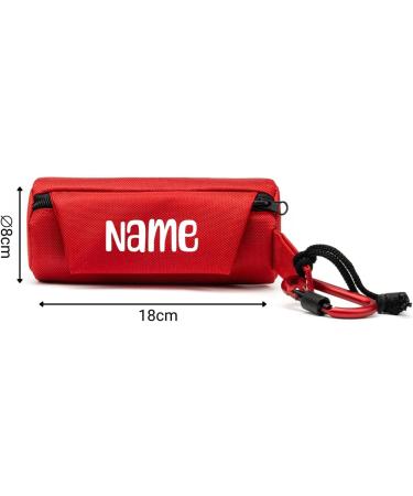 Liono Durable Dog Feed Bag - Water-Repellent Snack Bag with Zipper & Velcro | 18x7x7 cm | Red with Custom Name Print | Perfect for Treats & Travel - Buy Online on GoSupps.com