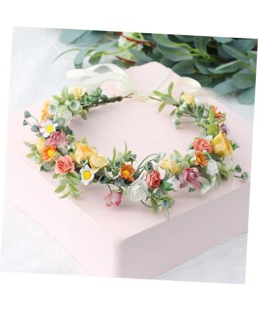 Gogogmee Artificial Flower Headband Headband Bridal Headpieces for Wedding Floral Wreath Headband Boho Hair Ties Lady Headband Flower Rose Wreath Bridal Fairy Headpiece Tiara Fabric - Buy Online on GoSupps.com