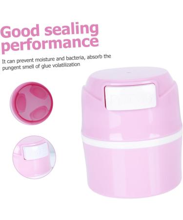 Healeved 1pc Glue Storage Tank Activated Charcoal Eye Lashes Glue Airtight Containers Lash Glue False Makeup Storage Tool Storage Jar Eyelash Abs Environmental Protection Material Pink - Buy Online on GoSupps.com