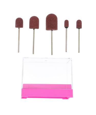 Kisangel 1 Set Nail Sand Ring Cap Electronic Tools Portable Nail Drill Nail Art Accessories Cuticle Clean Nail Drill Bit Ceramic Grinding Head Portable Handpiece File Nail Salon Tool Poland 8x6cm Rosy