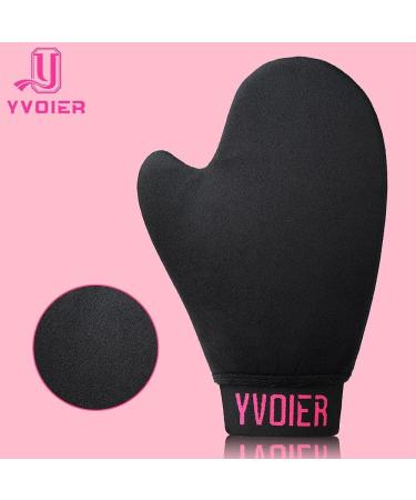 YVOIER Self Tanner Mitt Applicator | Velvet Black & Pink Tanning Gloves for Flawless Sunless Tan - Buy Online on GoSupps.com