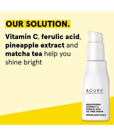 Acure Brightening Starter Kit - Cleansing Gel, Facial Scrub, Day Cream, Vitamin C & Ferulic Acid Serum - For Natural Glowing Skin - Buy Online on GoSupps.com