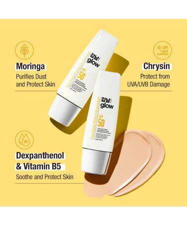GANGNAM GLOW Day Shield Perfect Sunscreen SPF 50 - Effortless Tinted Sunscreen with Zinc Oxide Sheer Moisturizer for face Quick Absorption Broad Spectrum All Skin Types Korean Skincare 1.69 floz - Buy Online on GoSupps.com