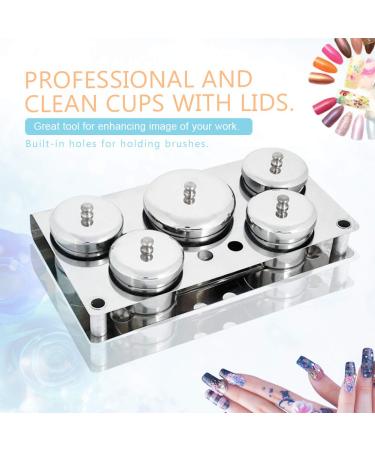 Rotekt 5pcs Stainless Steel Nail Art Set | Mini Powder & Liquid Tins | Compact Manicure Tools - International Shipping - Buy Online on GoSupps.com