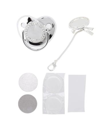 Silicone Baby Pacifier Clip Set - Newborn Bling DIY Photo Decoration (Silver M) | International Shipping - Buy Online on GoSupps.com