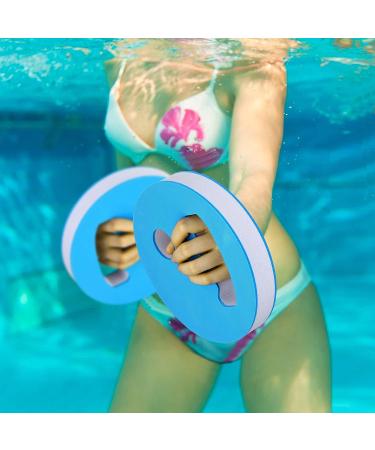 4 Pcs Water Exercise Discs - Hand Held Pool Resistance Set for Adults - Eva Foam Water Aerobic Equipment for Swimming Beginners - White and Blue - Buy Online on GoSupps.com