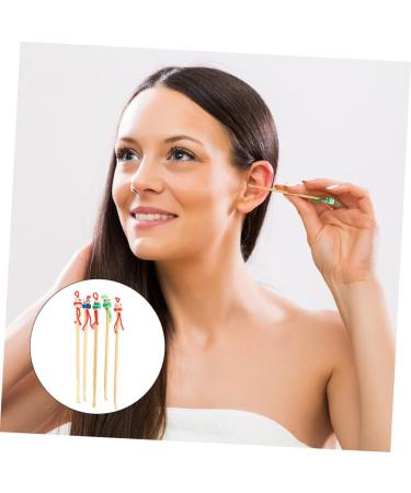 EXQUIMEUBLE Cartoon Ear Cleaner Set 12Pcs Hanging Wooden Wax Removers Random Color Ear Wax Removal Tools for Boys and Girls and Adults - Buy Online on GoSupps.com