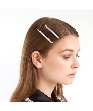 5 Pcs Crystal Rhinestone Hair Pins - Sparkly Hair Clips for Women in Silver - Buy Online on GoSupps.com