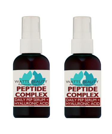 Watts Beauty Peptide Anti-Aging Face Serum - Hyaluronic Acid and Collagen Boosting Daily Face Care Polypeptide Complex with L-Arginine Firms Wrinkles and Boosts Collagen 4 oz 2 -2 Ounce Pumps - Buy Online on GoSupps.com