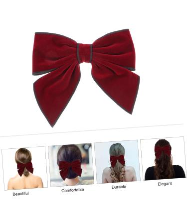 minkissy Bow Hairpin Hair Ornaments for Women Hair Bows Barrettes Hair Bowknot Clips Hair Accessories for Women Wedding Fairy Hair Accessories Valentines Girl Bow Tie Decorate Velvet Cloth 15x14x2.5cm Claret - Buy Online on GoSupps.com