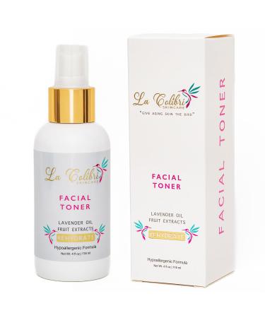 Rehydrate Facial Toner for Women - Hypoallergenic Vegan Pore Minimizer Face Toner for Acne Prone Skin - Hydrating Toner for Face with Witch Hazel Hyaluronic Acid Lavender - 4 Oz