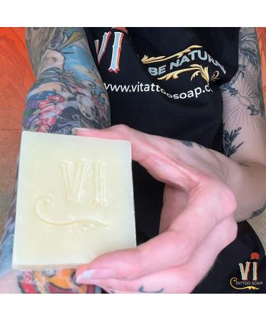 VI Tattoo Soap Shea Butter Rejuvenating Unscented Bar - 4oz Gentle Natural Aftercare for New Tattoos - Made for All Skin Types - Buy Online on GoSupps.com