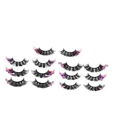FOMIYES 7 Pairs False Eyelashes Fake Lashes Eyelashes with Color False Lash Color Lashes Fake Eyelashes Cluster Lashes Makeup Eyelashes Individual Lashes Artificial Fiber Extend Make up
