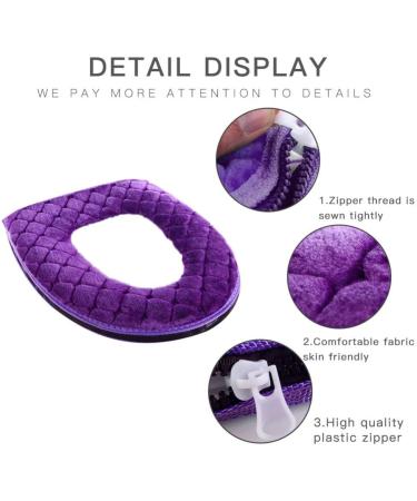 Bathroom Toilet Seat Cover Pads Thicker Plush Toilet Pads Warm-n-Comfy Soft Fabric Toilet Cover Sets (Grey) - Buy Online on GoSupps.com