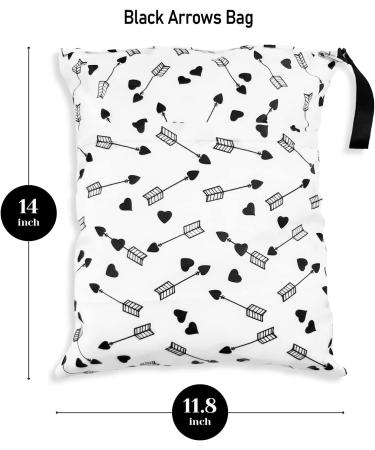 Black Arrows Wet and Dry Diapers Bag with Wet Wipes Cases - Storage Bag for Personal Belongings - Buy Online on GoSupps.com