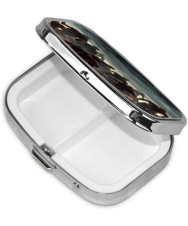 Many Zombie Printing Small Pill Case | 2 Compartment Cute Travel Pill Organizer for Pocket & Purse Gifts - Buy Online on GoSupps.com