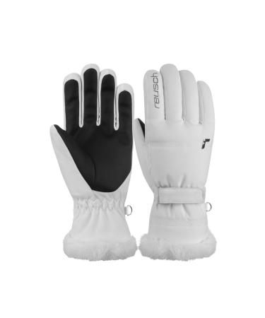 Reusch women Luna R-Tex XT with waterproof and breathable membrane pleasantly warm ski gloves snow dealers winter gloves 6.5 white