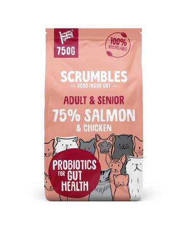 Scrumbles All Natural Dry Cat Food With 75% Chicken and Fresh Salmon High Protein Food for Adults And Seniors 750 g 750 g (Pack of 1) - Buy Online on GoSupps.com