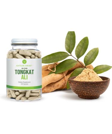 Antler Farms 100% Pure Tongkat Ali Extract 200:1 | 180 Vegan Capsules for Men's Health | Gluten Soy & Dairy Free - Buy Online on GoSupps.com