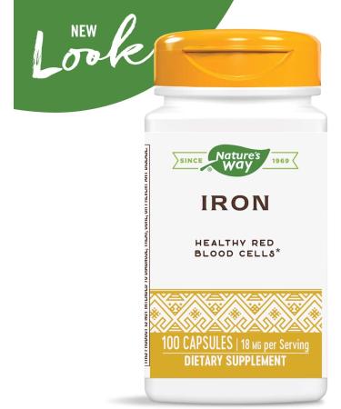 Nature's Way Iron 18 mg - 100 Capsules | Supports Energy & Immune Health - Buy Online on GoSupps.com