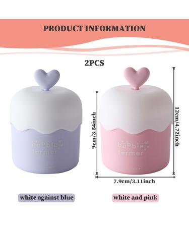 Skincare Bubble Foam Maker - 2Pcs Heart Design Portable Cleanser Foamer for Travel & Home - Fast Foaming Face Wash - Buy Online on GoSupps.com