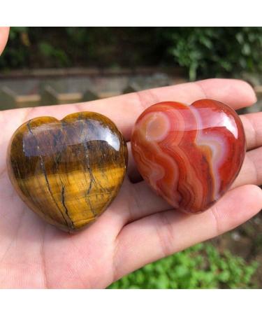 Specimen Healed Quartz Gemstones Natural Heart Crystals pedras para artesanato Reiki Stones Home Decor As a Gift FZUGEDRLI (Color : Tiger Eye Size : Approx 30mm) - Buy Online on GoSupps.com
