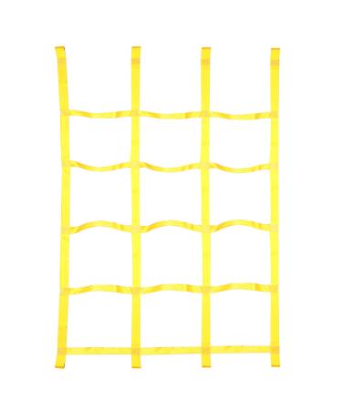 Climbing Net for Kids, Outdoor Climbing Net, Ninja Net Polyester Climbing Rope for Nina Slackline, Ninja Warrior Obstacle Course, Playground, Jungle Gym,Swingset, Treehouse-4x5 Grid (Yellow)