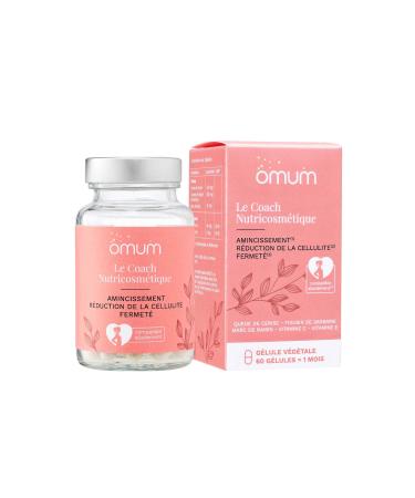 OMUM - Slimming, Cellulite and Firmness Dietary Supplement - 60 Capsules 1 Month - Coach Action 3-in-1 Proven Effectiveness Affine, Tones, Drains - Natural, Made in France, Vegan, Breastfeeding