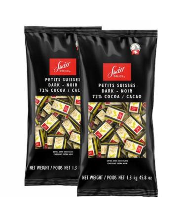 Swiss Delice Dark Chocolate 72% cocoa 1.3 kg (2 Pack)