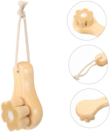 Healeved Facial Wash Brush with Wooden Handle Facial Brush Face Scrubber Face Wash Brush Facial Exfoliator Exfoliating Face Pads Face Cleansing Brush Skin Care Tools Face Brush - Buy Online on GoSupps.com