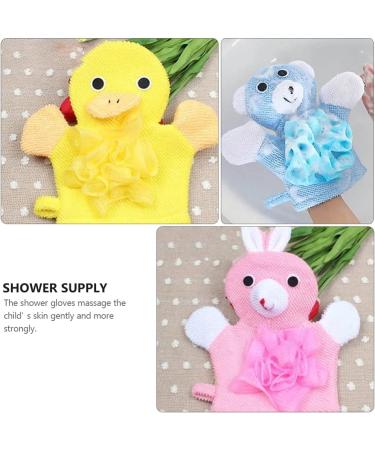 ARTIBETTER 4 Pcs Kids Bath Gloves - Cute Cartoon Loofah Sponge Shower Exfoliating Gloves - Body Cleansing (Assorted Color) - Buy Online on GoSupps.com