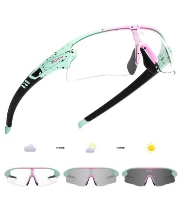 SCVCN Photochromic Cycling Glasses Clear MTB Riding Glasses Motorcycle TR90 Men Women Mountain Bike Sunglasses Biking Goggles C35-dark Gray