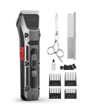 PETLIBRO Dog Clippers, LCD Display Dog Hair Grooming Clippers Kit with Low Power Indicator, Low Noise USB Rechargeable Cordless Electric Pets Hair Clippers for Dogs Cats Pets