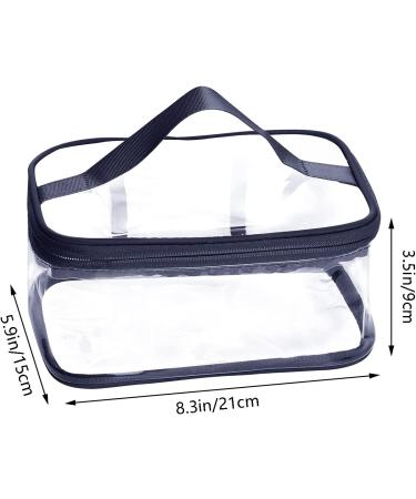 Travel Makeup Bag Set - 2 Pack Clear PVC Zippered Cosmetic Organizers (Wine Red, Navy) - Buy Online on GoSupps.com