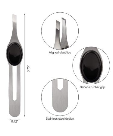 ANCIRS 4 Pack Slant Tip Tweezers for Eyebrow - Professional Stainless Steel Precision Pointed Blackhead Removal Tool - Buy Online on GoSupps.com