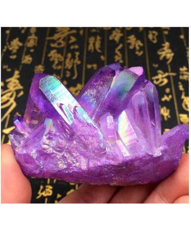 Red Titanium Coated Crystal Cluster Natural Gemstone Specimen Figurine (Color : Purple) - Buy Online on GoSupps.com