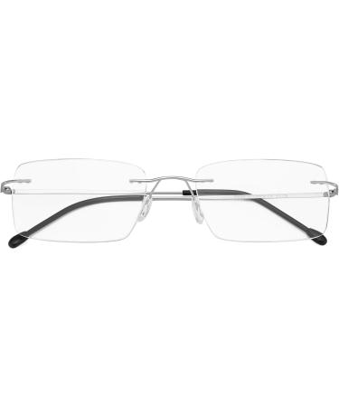Eyekepper Rimless Reading Glasses for Men - Rectangle +0.50 Silver Reader Glasses | International Shipping - Buy Online on GoSupps.com