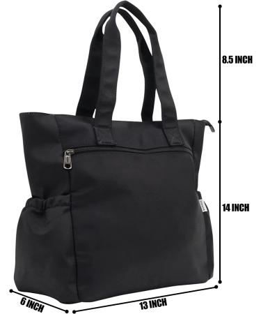 Large Waterproof Black Tote Bag for Gym, Hiking, Picnic, Travel & Beach | Lightweight Shoulder Bag | Spacious and Durable - Buy Online on GoSupps.com