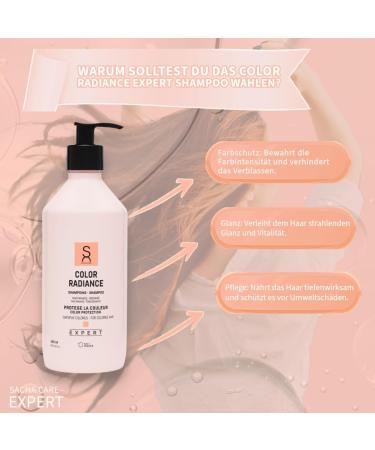  Sacha Care Expert Color Radiance Shampoo - Pomegranate and Niacinamide for color-treated hair - Preserves shine and health 500 ml - Buy Online on GoSupps.com