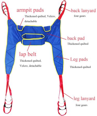 Transfer Nursing Sling Lift Toileting Sling Universal Body Transfer Sling Full Body Lift Sling Divided Leg Shower Sling Transfer Belt for Elderly Disabled Large - Buy Online on GoSupps.com