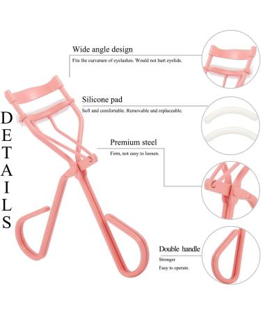 Uranian Eyelash Curler with Built-in Comb and Silicone Refill Pads - Premium Makeup Tool for Perfectly Curled Lashes - Pink-White Comb Included - Buy Online on GoSupps.com