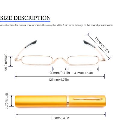 KoKoBin Mini Slim Reading Glasses +1.5 | Spring Hinge Metal Visual Aid for Unisex | Includes Case - International Shipping Available - Buy Online on GoSupps.com