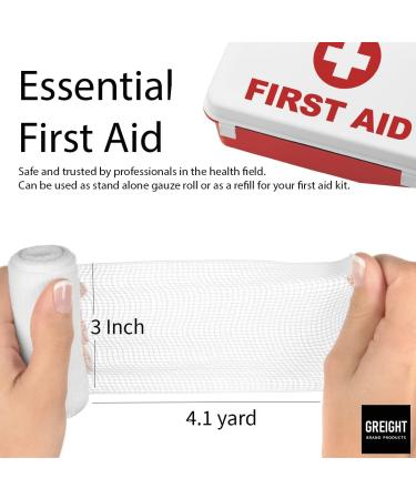 Buy Gauze Rolls - Stretch Bandage Rolls (3 inches) - 12 Individually Wrapped Rolls for All Wound Dressings - International Shipping Available - Buy Online on GoSupps.com