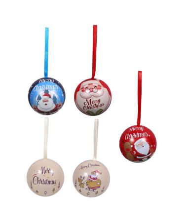 Alipis 5pcs Christmas Balls Decor Christmas Bulb Ornament Christmas Candy Boxes Iron Child Ball Box