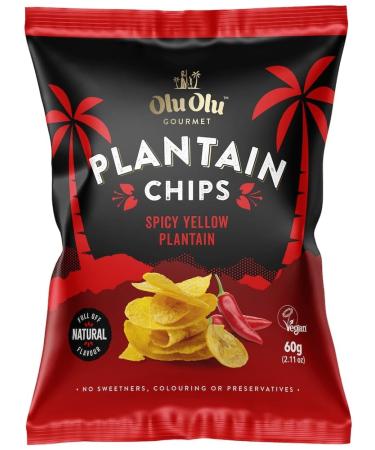 Olu Olu Gourmet I Plantain Chips I Spicy Yellow Plantain I 60G I Pack of 6